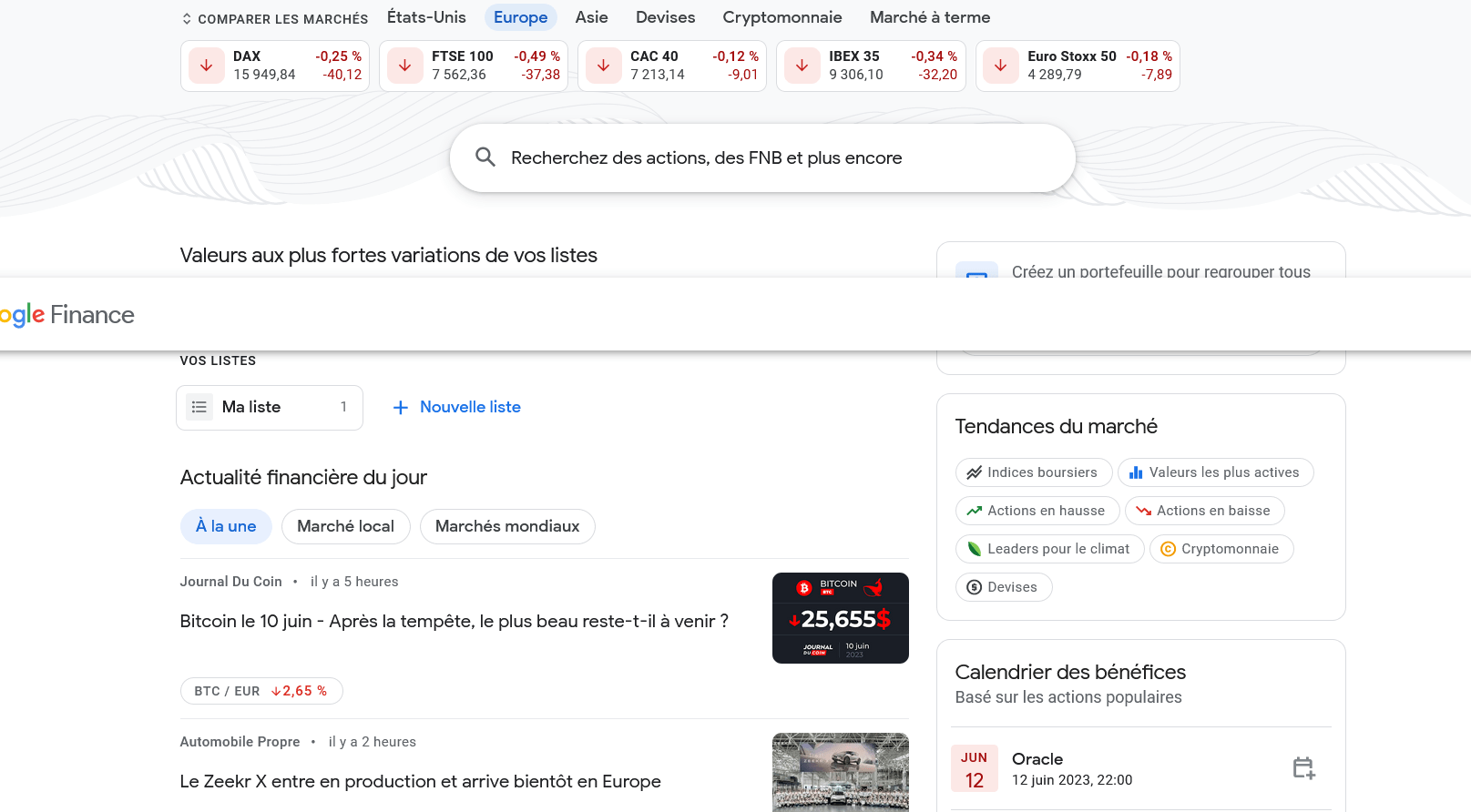 Google finance