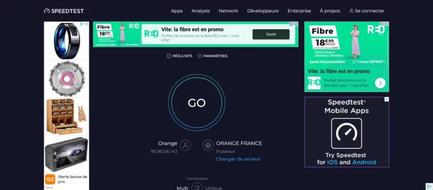 Speed Test Ookla : Mesurer le débit de votre connexion