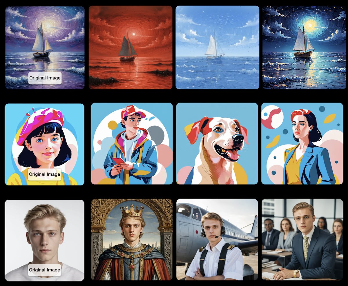 Exemples de visuels générés par Image to Image AI