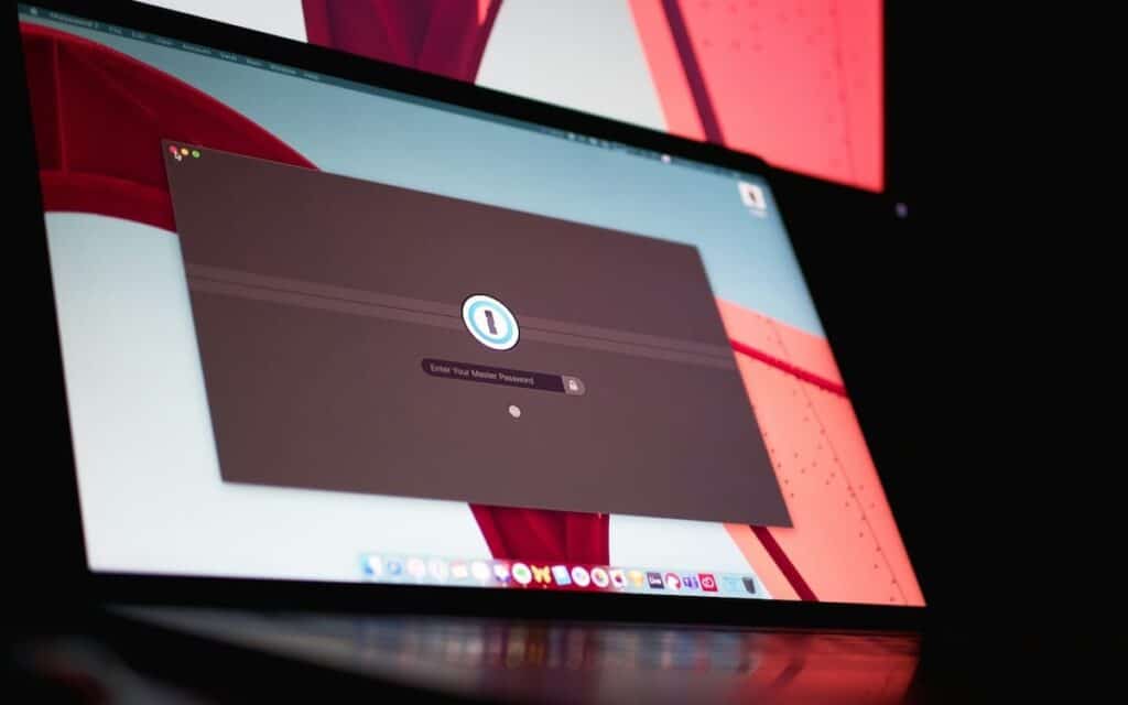 Mot de passe à remplir sur écran de PC