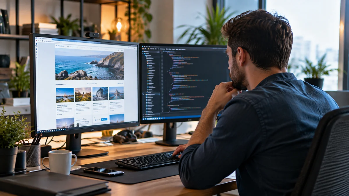 Photographie éditoriale représentant un environnement de travail numérique consacré au thème migration de cms